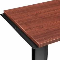Interion By Global Industrial Interion® 48"W Left Handed Return Table - Mahogany -Outlet Desks & Workstations Store 695216MH 04