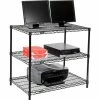 Nexel™ 3-Shelf Wire Computer LAN Workstation, 36"W x 24"D x 34"H, Black