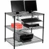 Nexel™ 3-Shelf Wire Computer LAN Workstation with Keyboard Tray, 36"W x 24"D x 34"H, Black