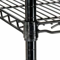 Nexel™ 3-Shelf Wire Computer LAN Workstation with Keyboard Tray, 36"W x 24"D x 34"H, Black -Outlet Desks & Workstations Store 695364BK 05