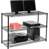 Nexel™ 3-Shelf Wire Computer LAN Workstation, 48"W x 18"D x 34"H, Black