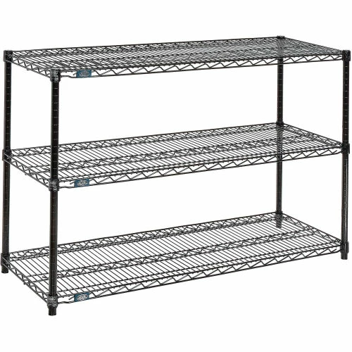 Nexel 3-Shelf Wire Computer LAN Workstation, 48"W x 18"D x 34"H, Black 2 Nexel 3-Shelf Wire Computer LAN Workstation, 48"W x 18"D x 34"H, Black - Image 2