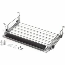 Nexel™ 3-Shelf Wire Computer LAN Workstation with Keyboard Tray, 48"W x 18"D x 34"H, Black -Outlet Desks & Workstations Store 695368BK 06