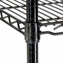 Nexel™ 3-Shelf Mobile Wire Computer LAN Workstation, 48"W x 18"D x 40"H, Black -Outlet Desks & Workstations Store 695369BK 05