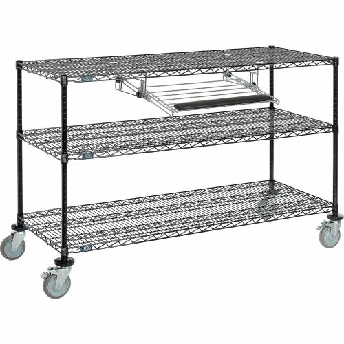 Nexel 3-Shelf Mobile Wire Computer LAN Workstation w/Keyboard Tray, 60"W x 24"D x 40"H, Black 2 Nexel 3-Shelf Mobile Wire Computer LAN Workstation w/Keyboard Tray, 60"W x 24"D x 40"H, Black - Image 2