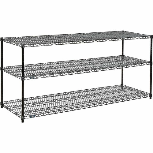Nexel 3-Shelf Wire Computer LAN Workstation, 72"W x 24"D x 34"H, Black 2 Nexel 3-Shelf Wire Computer LAN Workstation, 72"W x 24"D x 34"H, Black - Image 2