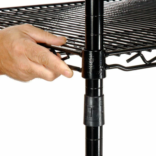 Nexel 3-Shelf Mobile Wire Computer LAN Workstation, 72"W x 24"D x 40"H, Black 5 Nexel 3-Shelf Mobile Wire Computer LAN Workstation, 72"W x 24"D x 40"H, Black - Image 5