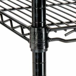 Nexel™ 4-Shelf Wire Computer LAN Workstation with Keyboard Tray, 36"W x 18"D x 63"H, Black -Outlet Desks & Workstations Store 695388BK 06