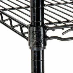 Nexel™ 4-Shelf Wire Computer LAN Workstation, 48"W x 24"D x 63"H, Black -Outlet Desks & Workstations Store 695408BK 05