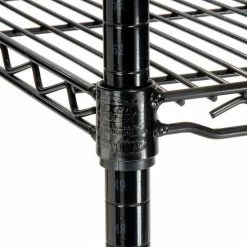 Nexel™ 4-Shelf Wire Computer LAN Workstation, 60"W x 24"D x 63"H, Black -Outlet Desks & Workstations Store 695415BK 05