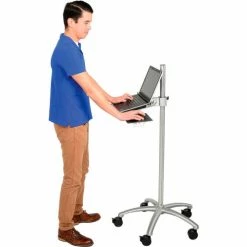 Global Industrial™ Mobile Height Adjustable Laptop Computer Workstation Security Cart -Outlet Desks & Workstations Store 695421 09