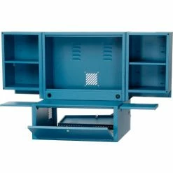 Global Industrial Countertop Fold-Out Computer Cabinet, Blue 31 Global Industrial Countertop Fold-Out Computer Cabinet, Blue -Outlet Desks & Workstations Store 695428BL 03