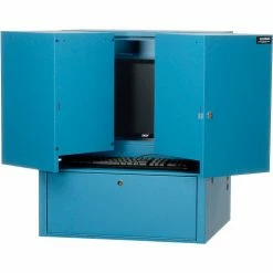 Global Industrial Countertop Fold-Out Computer Cabinet, Blue 32 Global Industrial Countertop Fold-Out Computer Cabinet, Blue -Outlet Desks & Workstations Store 695428BL 04