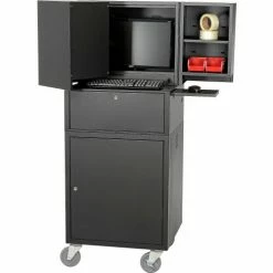 Global Industrial Mobile Fold-Out Computer Cabinet, Black, Assembled 46 Global Industrial Mobile Fold-Out Computer Cabinet, Black, Assembled -Outlet Desks & Workstations Store 695429BK 04