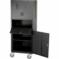 Global Industrial Mobile Fold-Out Computer Cabinet, Black, Assembled 50 Global Industrial Mobile Fold-Out Computer Cabinet, Black, Assembled -Outlet Desks & Workstations Store 695429BK 08