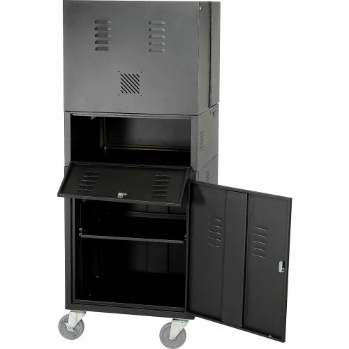 Global Industrial Mobile Fold-Out Computer Cabinet, Black, Assembled 9 Global Industrial Mobile Fold-Out Computer Cabinet, Black, Assembled - Image 9