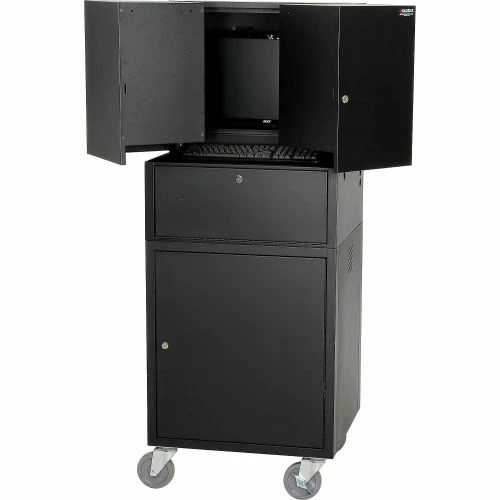 Global Industrial Mobile Fold-Out Computer Cabinet, Black, Assembled 13 Global Industrial Mobile Fold-Out Computer Cabinet, Black, Assembled - Image 13