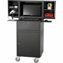 Global Industrial Mobile Fold-Out Computer Cabinet, Black, Assembled 55 Global Industrial Mobile Fold-Out Computer Cabinet, Black, Assembled -Outlet Desks & Workstations Store 695429BK 13