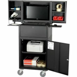 Global Industrial Mobile Fold-Out Computer Cabinet, Black, Assembled 56 Global Industrial Mobile Fold-Out Computer Cabinet, Black, Assembled -Outlet Desks & Workstations Store 695429BK 14
