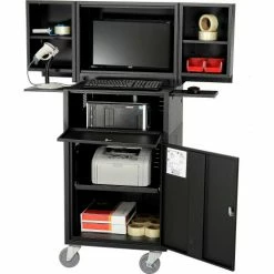 Global Industrial Mobile Fold-Out Computer Cabinet, Black, Assembled 57 Global Industrial Mobile Fold-Out Computer Cabinet, Black, Assembled -Outlet Desks & Workstations Store 695429BK 15