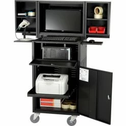 Global Industrial Mobile Fold-Out Computer Cabinet, Black, Assembled 58 Global Industrial Mobile Fold-Out Computer Cabinet, Black, Assembled -Outlet Desks & Workstations Store 695429BK 16
