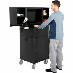 Global Industrial Mobile Fold-Out Computer Cabinet, Black, Assembled 59 Global Industrial Mobile Fold-Out Computer Cabinet, Black, Assembled -Outlet Desks & Workstations Store 695429BK 17