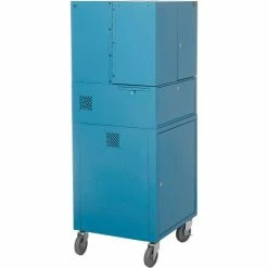 Global Industrial™ Mobile Fold-Out Computer Cabinet, Blue, Unassembled -Outlet Desks & Workstations Store 695429BL 09