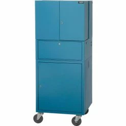 Global Industrial™ Mobile Fold-Out Computer Cabinet, Blue, Unassembled -Outlet Desks & Workstations Store 695429BL 11