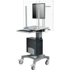 Global Industrial Clear Plastic Protective Shield For Mobile Computer PC Cart 695436 -Outlet Desks & Workstations Store 695436S 02