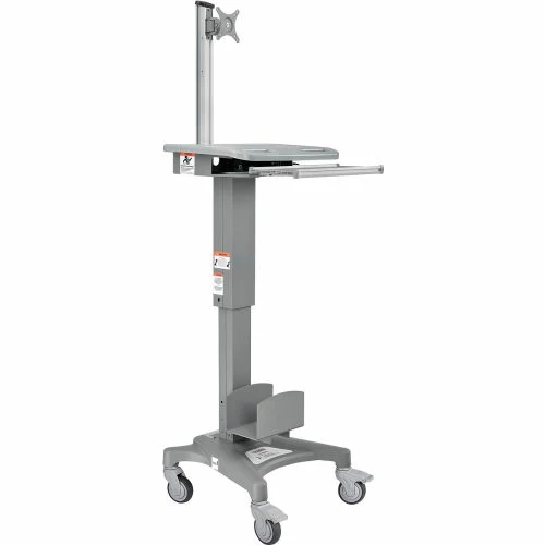 Global Industrial Mobile Sit-Stand Computer Workstation, Gray 8 Global Industrial Mobile Sit-Stand Computer Workstation, Gray - Image 8