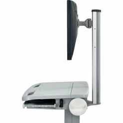 Global Industrial™ Mobile Standing Computer Workstation, Gray -Outlet Desks & Workstations Store 695436 10 1