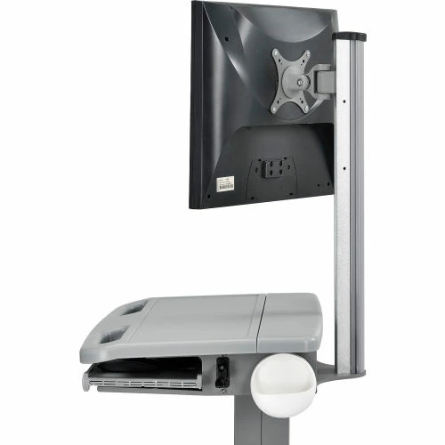 Global Industrial Mobile Sit-Stand Computer Workstation, Gray 12 Global Industrial Mobile Sit-Stand Computer Workstation, Gray - Image 12