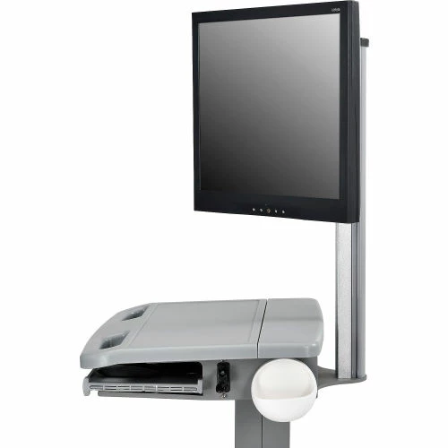 Global Industrial Mobile Sit-Stand Computer Workstation, Gray 13 Global Industrial Mobile Sit-Stand Computer Workstation, Gray - Image 13