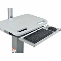Global Industrial™ Mobile Standing Computer Workstation, Gray -Outlet Desks & Workstations Store 695436 13 1