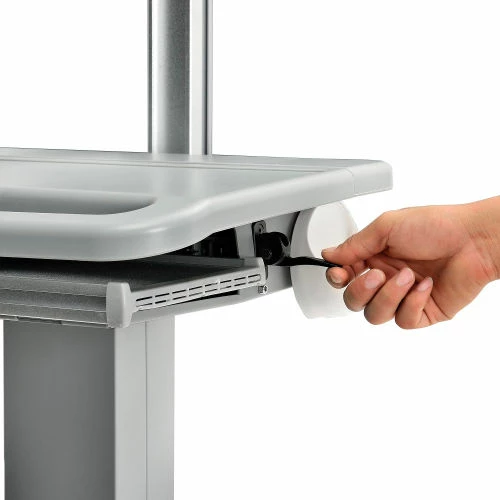 Global Industrial Mobile Sit-Stand Computer Workstation, Gray 17 Global Industrial Mobile Sit-Stand Computer Workstation, Gray - Image 17