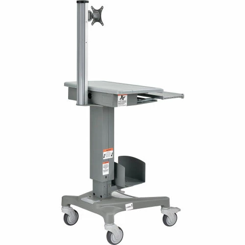 Global Industrial Mobile Sit-Stand Computer Workstation, Gray 21 Global Industrial Mobile Sit-Stand Computer Workstation, Gray - Image 21