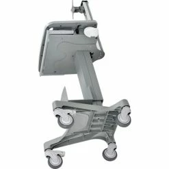 Global Industrial™ Mobile Standing Computer Workstation, Gray -Outlet Desks & Workstations Store 695436 21 1