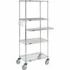 Nexel™ 4-Shelf Mobile Wire Computer Workstation w/ Cantilever Tray, 30"W x 18"D x 79"H, Chrome