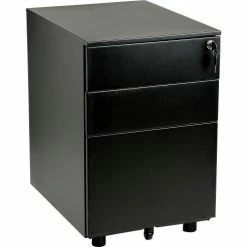 Interion By Global Industrial Interion® 3 Drawer Low File Cabinet - Black