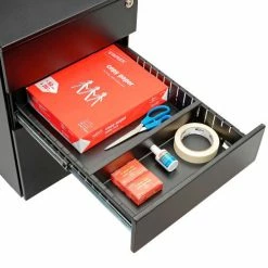 Interion By Global Industrial Interion® 3 Drawer Low File Cabinet - Black -Outlet Desks & Workstations Store 695450 03