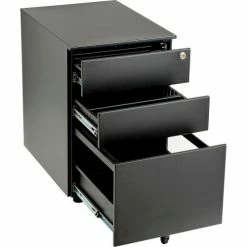 Interion By Global Industrial Interion® 3 Drawer Low File Cabinet - Black -Outlet Desks & Workstations Store 695450 04