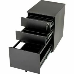 Interion By Global Industrial Interion® 3 Drawer Low File Cabinet - Black -Outlet Desks & Workstations Store 695450 06