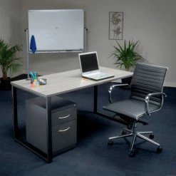 Interion By Global Industrial Interion® Open Plan Office Desk - 48"W x 24"D x 29"H - Gray Top with Black Legs -Outlet Desks & Workstations Store 695598