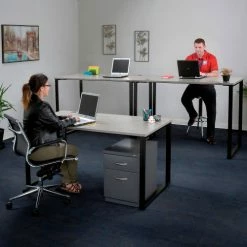 Interion By Global Industrial Interion® Open Plan Office Desk - 72"W x 24"D x 29"H - Gray Top with Black Legs 45 Interion By Global Industrial Interion® Open Plan Office Desk - 72"W x 24"D x 29"H - Gray Top with Black Legs -Outlet Desks & Workstations Store 695598 01 1
