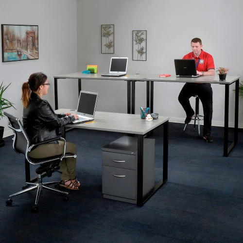 Interion By Global Industrial Interion® Open Plan Office Desk - 72"W x 24"D x 29"H - Gray Top with Black Legs 15 Interion By Global Industrial Interion® Open Plan Office Desk - 72"W x 24"D x 29"H - Gray Top with Black Legs - Image 15