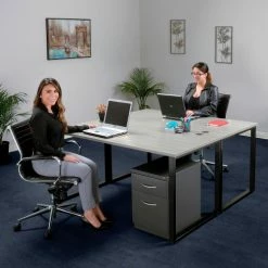 Interion By Global Industrial Interion® Open Plan Standing Height Desk - 72"W x 30"D x 40"H - Gray Top with Black Legs -Outlet Desks & Workstations Store 695598 02 3