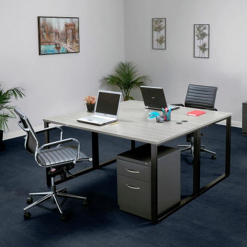 Interion By Global Industrial Interion® Open Plan Office Desk - 72"W x 24"D x 29"H - Gray Top with Black Legs 17 Interion By Global Industrial Interion® Open Plan Office Desk - 72"W x 24"D x 29"H - Gray Top with Black Legs - Image 17