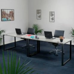 Interion By Global Industrial Interion® Open Plan Standing Height Desk - 72"W x 24"D x 40"H - Gray Top with Black Legs -Outlet Desks & Workstations Store 695598 04 5