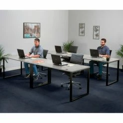 Interion By Global Industrial Interion® Open Plan Office Desk - 48"W x 24"D x 29"H - Gray Top with Black Legs -Outlet Desks & Workstations Store 695598 05