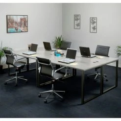 Interion By Global Industrial Interion® Open Plan Standing Height Return Desk - 48"W x 24"D x 40"H - Gray Top w/Black Legs -Outlet Desks & Workstations Store 695598 07 6